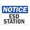 Signmission OSHA Notice Sign, ESD Station, 18in X 12in Decal, 12" W, 18" L, Landscape, ESD Station Sign OS-NS-D-1218-L-12174 - alternate 1